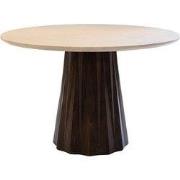 Eettafel Rond Ø120cm - Donkerbruin Marmer/Mangohout - Faiza
