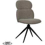 LABEL51 Eetkamerstoel Finn - Truffel grijs - Boucle - Black Frame
