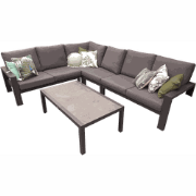 Loungeset met lage tafel 5 delig antraciet