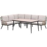 Allasio Lounge- diningset 5 dlg Dessert Sand