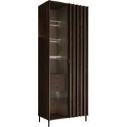Meubella - Vitrinekast Paz - Donkerbruin eiken - 73 cm