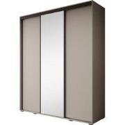 Meubella - Kledingkast Delos 3 - Beige - 200 cm - Met spiegel