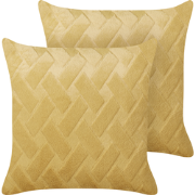 SITAPUR - Sierkussen set van 2 - Mosterdgeel - 45 x 45 cm - Polyester