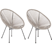 ACAPULCO II  - Tuinstoel set van 2 - Lichtgrijs - PE rotan