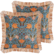 MITELLA  - Sierkussen set van 2 - Blauw - 45 x 45 cm - Fluweel