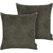 MELUR - Sierkussen set van 2 - Donkergrijs - 45 x 45 cm - Katoen