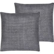 ASPIDISTRA  - Sierkussen set van 2 - Grijs - 45 x 45 cm - Fluweel