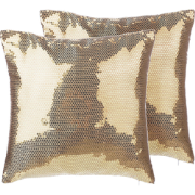 ASTER - Sierkussen set van 2 - Goud - 45 x 45 cm - Polyester