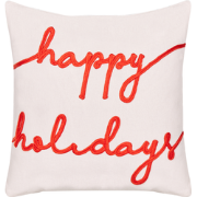 EXACUM - Sierkussen - Wit/Rood - Fluweel