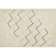 TEZPUR - Laagpolig vloerkleed - Lichtbeige - 140 x 200 cm - Katoen