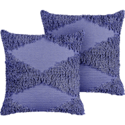 RHOEO  - Sierkussen set van 2 - Paars - 45 x 45 cm - Katoen