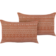 ORLAYA  - Sierkussen set van 2 - Oranje - 55 x 35 cm - Katoen