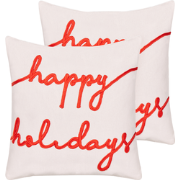 EXACUM - Sierkussen set van 2 - Wit/Rood - Fluweel