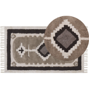 GEYVE - Laagpolig vloerkleed - Beige - 80 x 150 cm - Katoen