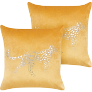 MARULA - Sierkussen set van 2 - Mosterdgeel - 45 x 45 cm - Fluweel