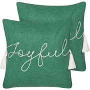 ELETTARIA - Sierkussen set van 2 - Groen - Katoen