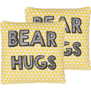 RADZKOT  - Sierkussen set van 2 - Geel - 40 x 40 cm - Katoen