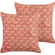 RHUS  - Sierkussen set van 2 - Rood/Off-white - 45 x 45 cm - Katoen