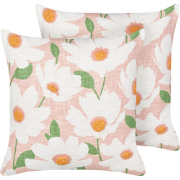 JATROPHA - Sierkussen set van 2 - Roze - 45 x 45 cm - Katoen