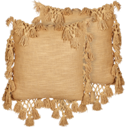 OLEARIA - Sierkussen set van 2 - Zandbeige - 45 x 45 cm - Katoen