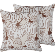 GOURD  - Sierkussen set van 2 - Beige - 45 x 45 cm - Fluweel