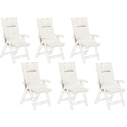 TOSCANA/JAVA - Tuinkussen set van 6 - Wit - 50 x 70 cm - Polyester