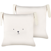 CONEY - Sierkussen set van 2 - Lichtbeige - Katoen