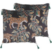 KUHI  - Sierkussen set van 2 - Zwart - 45 x 45 cm - Polyester