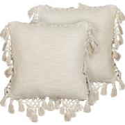OLEARIA - Sierkussen set van 2 - Beige - 45 x 45 cm - Katoen