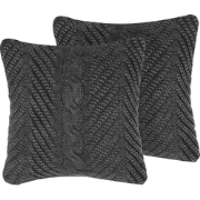 KONNI - Sierkussen set van 2 - Donkerblauw - 45 x 45 cm - Katoen