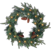 KAMERUN - Krans met LED - Groen -  60 cm - PVC