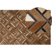 TEKIR - Laagpolig vloerkleed - Lichtbruin - 140 x 200 cm - Koeienhuid