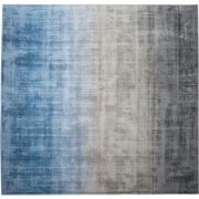 ERCIS - Laagpolig vloerkleed - Grijs/Blauw - 200 x 200 cm - Viscose