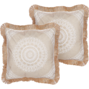 AGRIMONY - Sierkussen set van 2 - Beige/Wit - Polyester