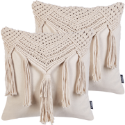 BEDADI - Sierkussen set van 2 - Lichtbeige - 45 x 45 cm - Katoen