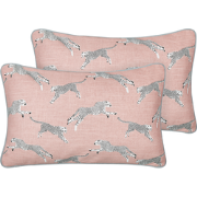 ARALES - Sierkussen set van 2 - Pastelroze - 30 x 50 cm - Katoen