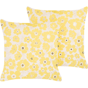 TRITELEIA - Sierkussen set van 2 - Geel - 45 x 45 cm - Fluweel