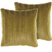 PUMILA  - Sierkussen set van 2 - Olijfgroen - 45 x 45 cm - Polyester