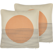 MOONFLOWER  - Sierkussen set van 2 - Beige - 45 x 45 cm - Polyester