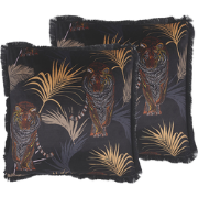 RAMTEK  - Sierkussen set van 2 - Zwart - 45 x 45 cm - Polyester