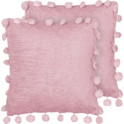 JASMINE - Sierkussen set van 2 - Pastelroze - 45 x 45 cm - Polyester