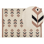 NIAVAN - Vloerkleed - Beige/zwart - 200 x 300 cm - Katoen