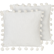JASMINE - Sierkussen set van 2 - Wit - 45 x 45 cm - Polyester