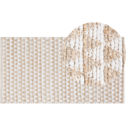 TUNCELI - Laagpolig vloerkleed - Lichtbeige - 80 x 150 cm - Katoen