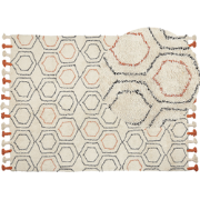 HAJIPUR - Laagpolig vloerkleed - Beige - 160 x 230 cm - Katoen