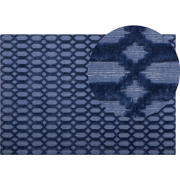 CIZRE - Laagpolig vloerkleed - Marineblauw - 140 x 200 cm - Viscose