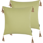 CHMISTAR - Sierkussen set van 2 - Olijfgroen - 45 x 45 cm - Polyester