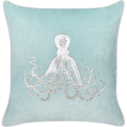 LAMINARIA - Sierkussen - Lichtblauw - 45 x 45 cm - Fluweel