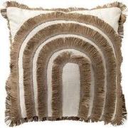 MARINA - kussenhoes 45x45 cm - jute afwerking - Natural - bruin