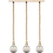 Home sweet home touw hanglamp Leonardo 3L Globe - smoke